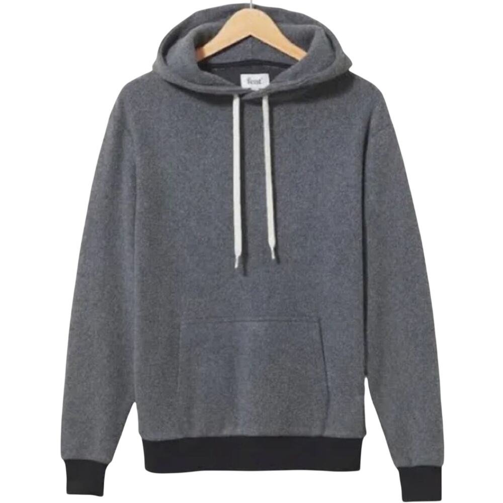 Feat Charcoal Gray Zip Up Hoodie BlanketBlend Fleece Unisex L NWOT